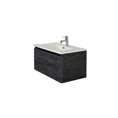 HR badmeubelen Cover Lavabo - 81x46.5x1.8cm - 1 trou de robinet - céramique blanc