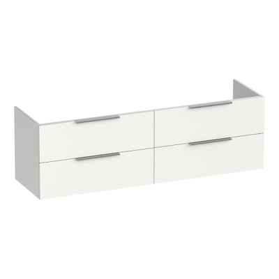 BRAUER Elevate meuble sous-lavabo 160 sans poignées rapportées 4 tiroirs à fermeture douce et 2 découpes pour siphon - blanc mat