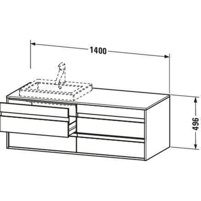 Duravit Ketho Meuble sous-lavabo 140x42.6x55cm basalte