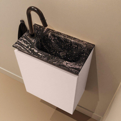 MONDIAZ TURE-DLUX 40cm toiletmeubel Rosee. EDEN wastafel Lava positie rechts. Met 1 kraangat.