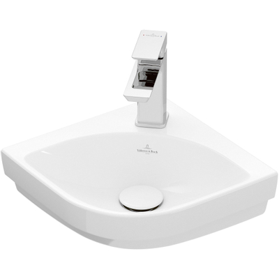 Villeroy & Boch 3.0 lave-mains d'angle 32cm 1 trou de robinet sans trop-plein avec Ceramicplus blanc