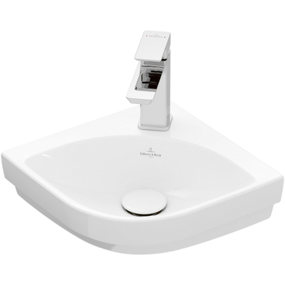 Villeroy & Boch Subway 3.0 hoekfontein - 32cm - 1 kraangat - zonder overloop - met CeramicPlus - White Alpine (glans wit)