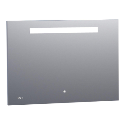 Exclusive Line Clock Spiegel - 100x70cm - verlichting - klok - aluminium