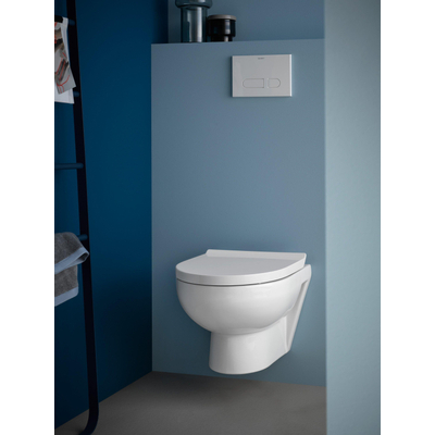 Duravit DuraStyle Basic pack WC suspendu à évacuation profonde sans bride 36,5x48cm avec abattant à frein de chute blanc