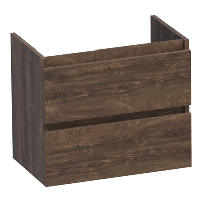BRAUER Joy wastafelonderkast ondiep - 60x39x50cm - 2 softclose lades - greeploos - 1 sifon uitsparing - Grove