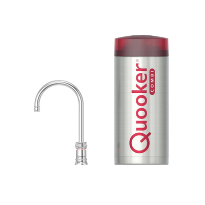 Quooker Classic Nordic Round kokendwaterkraan - draaibare uitloop - Combi reservoir - Warm / kokend water - Chroom