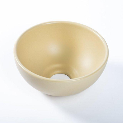 QeramiQ Dely Waskom - 20x20x9cm - rond - keramiek - beige OUTLETSTORE