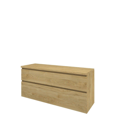 Proline top ensemble meuble 140x46x63.2cm meuble a symétrique chêne idéal et plaque de recouvrement chêne idéal