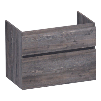 BRAUER Delight wastafelonderkast - 80x46x60cm - 2 softclose lades - greeploos - 1 sifon uitsparing - Driftwood