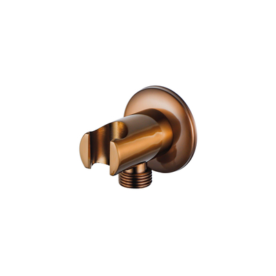 Fortifura Calvi Robinet de baignoire set - bec - 22cm réductible - flexible en métal - douchette à main - partie encastrable - support mural - cuivre brossé PVD