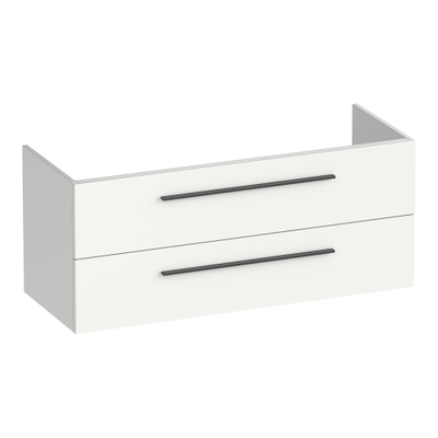 BRAUER Trust wastafelonderkast 120 excl. opbouwgrepen 2 softclose lades en 2 sifon uitsparingen - mat wit