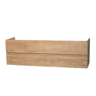 Brauer Solution | Beste prijs | Sanitairwinkel BRAUER Solution Wastafelonderkast - 160x46x50cm - 4 softclose greeploze lades - 2 sifonuitsparing - MFC - nomad plus BRAUER Foggia Meubelwastafel - 160x46x5cm - overloop - 2 wasbakken links rechts - 2 kraangaten - mineraalmarmer - glanzend wit SHOWROOMMOD