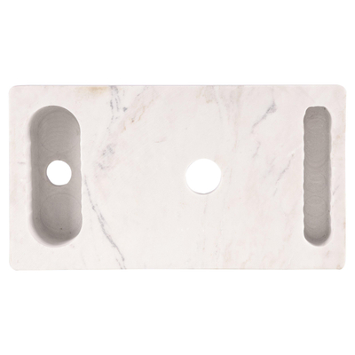 Differnz Hura Lave-mains - 40x22x9cm - Pierre marbrée - blanc