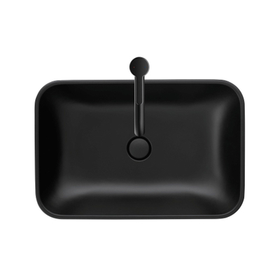 Duravit HappyD 2 Plus vasque rectangulaire sans trou de robinetterie sans trop-plein 60x40cm avec cache-bonde en céramique anthracite mat