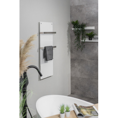 Eurom Sani 1000 Comfort Chauffage de salle de bains 127x55cm Wifi 1000watt Verre Blanc