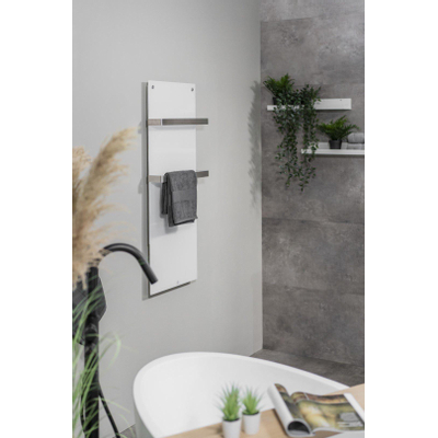 Eurom sani 800 comfort chauffage de salle de bain 115x55cm wifi 800watt verre blanc
