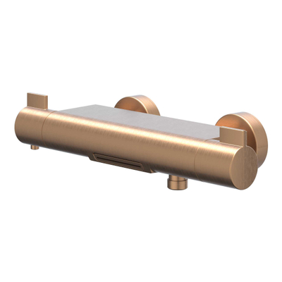 IVY Pact Badthermostaatkraan opbouw - Cooltouch - cascade uitloop - Geborsteld mat koper PVD
