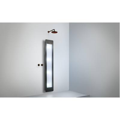 Sunshower Round Plus L infrarood + UV licht opbouw incl. Wandbeugel 185x33x12cm full body Black