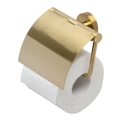 Geesa Nemox Toiletrolhouder met klep Goud geborsteld SHOWROOMMODEL