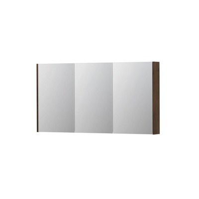 INK SPK2 spiegelkast – 140x74x14 cm – 3 deuren, dubbelzijdige spiegeldeuren – Fineer Chocolate