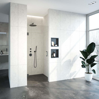 BRAUER Void porte de niche verre clair 80x200 réversible incl. traitement anticalcaire PVD gunmetal brossé