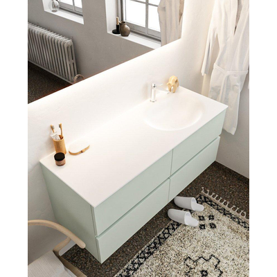 Mondiaz VICA ensemble de meuble de salle de bain - 120cm - meuble sous-vasque gris - 4 tiroirs - lavabo moon droite - 1 trou de robinet - miroir LED - version XL 60cm de haut