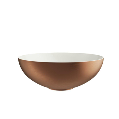 Crosswater Circus Waskom - 40x40x15cm - rond - binnenkant Mat cru - buitenkant - geborsteld brons
