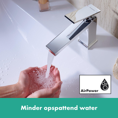 Hansgrohe Tecturis E Eengreeps wastafelkraan - 110 met PopUp - trekwaste - hoogglans chroom