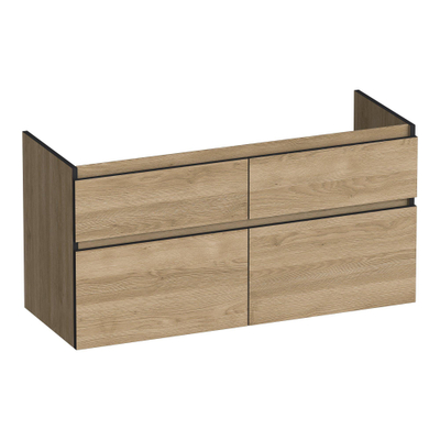 BRAUER Delight Edge meuble sous-lavabo 120 4 tiroirs softclose - sans poignée - 2 découpes pour siphon - Sunlit