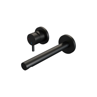 BRAUER Black Edition Wastafelmengkraan inbouw - rechte uitloop rechts - hendel kort smal - inclusief inbouwdeel - model B2 - mat zwart