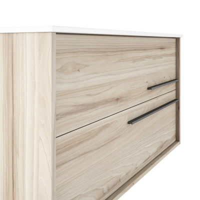 Adema Prime Essential Wastafelonderkast - 99.5x55x45.5cm - 2 lades - Standaard greep - MDF - beech (hout) OUTLETSTORE