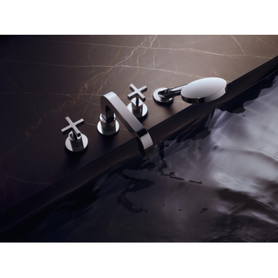 AXOR Citterio jeu de finition pour robinet de bord de baignoire 4 trous avec croisillons sans plaque chrome