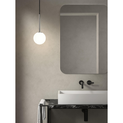 Astro Tacoma Pendant Hanglamp - 230V - IP44 - bol - wit glas - chroom