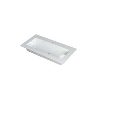 INK Kraft wastafel - 90x45x1cm - 1 wasbak - 1 kraangat - wit glans