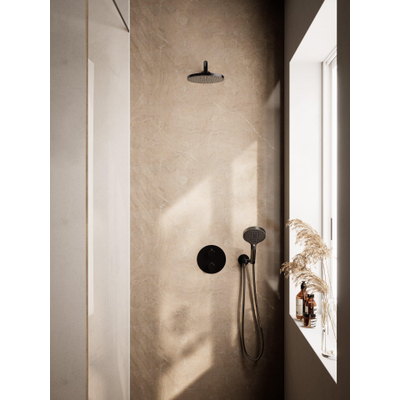 Hotbath COBBER Regendoucheset - inbouwkraan - thermostatisch - 20cm hoofddouche - handdouche - mat zwart PVD