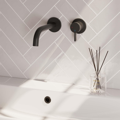 Brauer Black Edition Mitigeur lavabo encastrable économiseur d'énergie Noir mat
