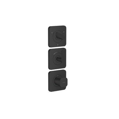 Hansgrohe Axor Citterio C afbouwdeel v. inbouw douchekraan thermostatisch v. 3 functies en cubic cutmat zwart