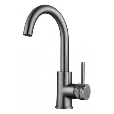 Wiesbaden Ribbd Mélangeur lavabo avec bec pivotant gunmetal