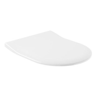Villeroy & Boch Avento abattant de WC - SlimSeat avec couvercle avec SoftClose et QuickRelease avec charnières en inox blanc