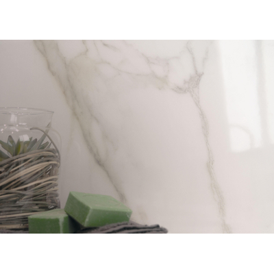 ÉCHANTILLON Terravito Tovaro carreau mural et de sol - 30x60cm - 10mm - Rectangle - rectifié - Aspect pierre naturelle - Blanc brillant