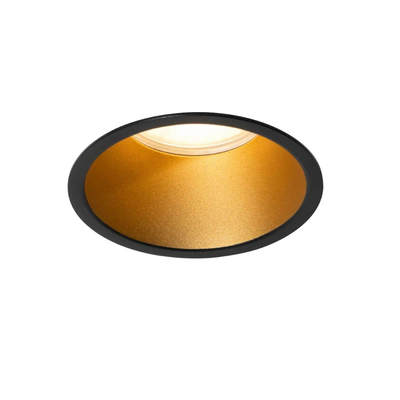 QAZQA Dept Spot encastré - 1 spot - IP44 - Rond - Noir