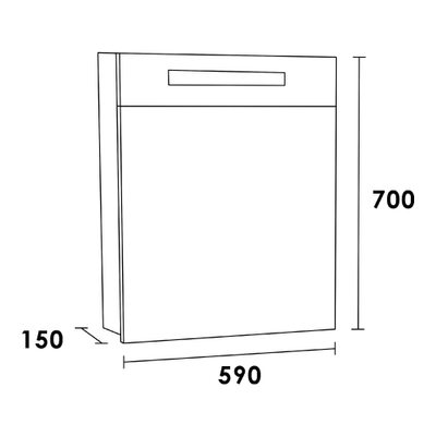 BRAUER 2.0 Armoire de toilette 59x70x15cm 1 porte droite, éclairage LED intégré 4000K MFC Birch