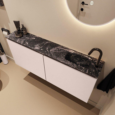 MONDIAZ TURE-DLUX 120cm toiletmeubel Rosee. EDEN wastafel Lava positie rechts. Met 1 kraangat.