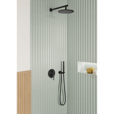 Villeroy & Boch Universal Showers coude mural Rond - noir mat