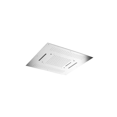 Hotbath Mate pomme de douche encastrée carrée 95x95cm avec éclairage LED nickel brossé