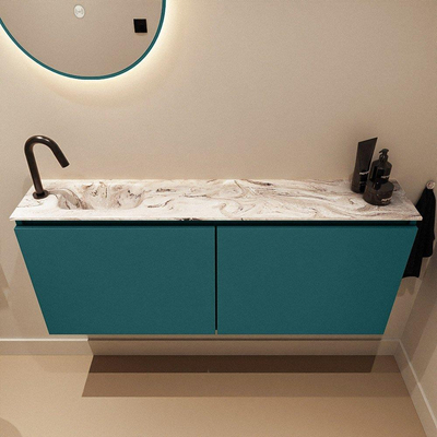 MONDIAZ TURE-DLUX 120cm toiletmeubel Smag. EDEN wastafel Glace positie links. Met 1 kraangat.