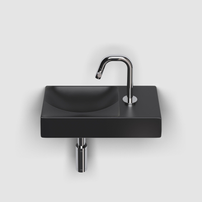 Clou Vale lavabos céramique lavabo 38x19x7cm trou de robinet à droite noir mat