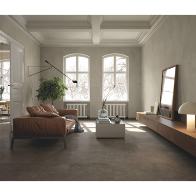 ÉCHANTILLON Terravito Elzino carreau mural et de sol - 80x80cm - rectifié - Aspect pierre naturelle - Cocoa mat (brun)