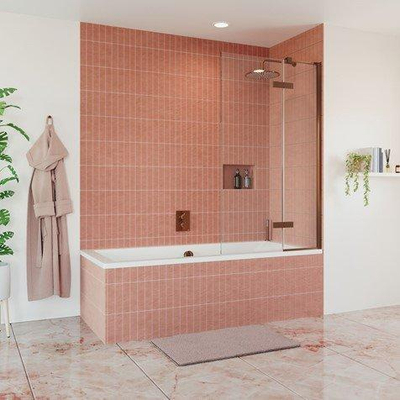 Crosswater Optix 10 Paroi de baignoire - 90x150cm - 2 parties - droite - 180 degrés - bronze brossé