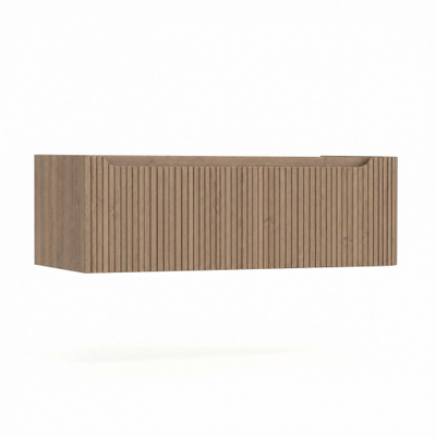 H&R Badmeubelen Juice Wastafelonderkast - 120x45x40cm - rechterhoek afgerond - 3D-front - 2 lades - geïntegreerde greep - charleston